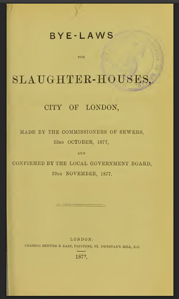 Bye-Laws Slaughter-Houses
