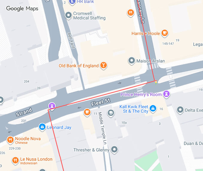 Google Maps with City of London Boundary