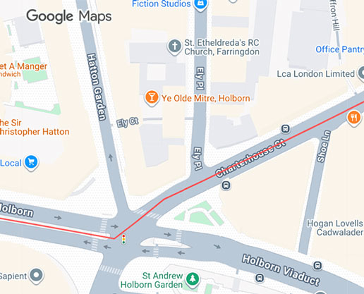 Google Maps with City of London Boundary